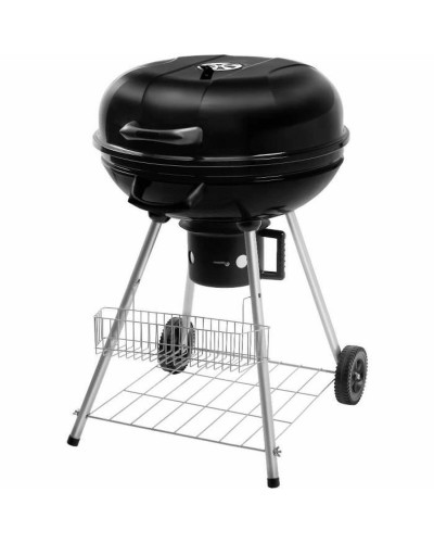 Barbecue a Carbone con Coperchio e Ruote Fieldmann FZG 1004 Nero Rotondo