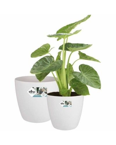 Set de pots Elho Blanc Plastique Rond 2 Pièces