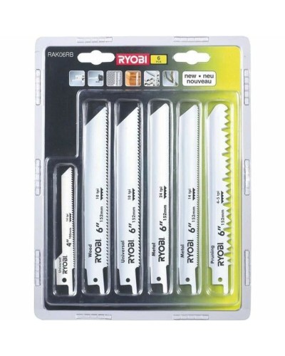 Lama sega Ryobi RAK06RB Sega a Sciabola Metallo 6 Pezzi