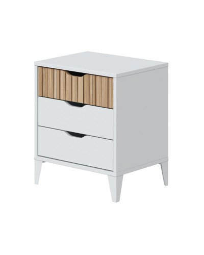 Nightstand Forés White Natural 40 X 33 X 50 cm