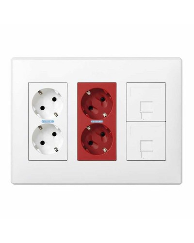 Box with sockets Simon White Surface 16 A (6 Units)