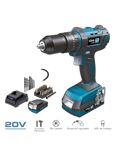 Set de taladro y accesorios Koma Tools