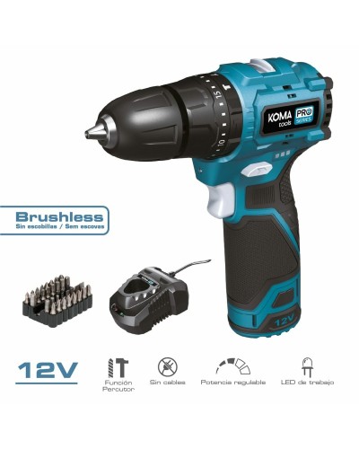 Set met boor en accessoires Koma Tools 12 V