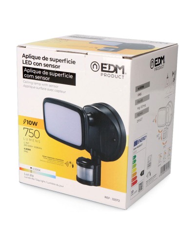 LED spotlight EDM 32572 Black F 10 W 750 Lm (4000 K)