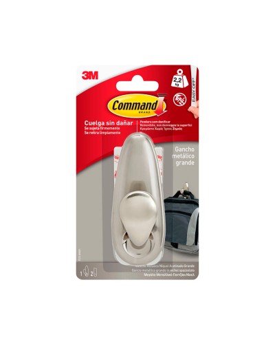 Haak voor ophanging 3M 2,2 Kg Zilverkleurig Metaal Nikkel (1 Stuks)