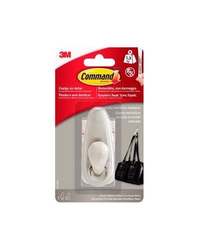 Upphängningskrok 3M 1,3 kg Silvrig Metall (1 antal)