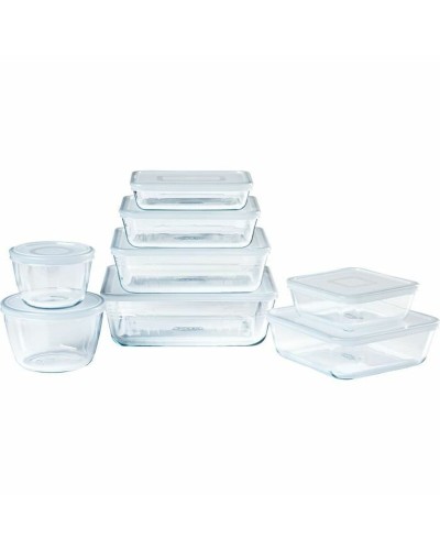 Set de Recipientes de Cocina Herméticos Apilables Pyrex Cook & Freeze Transparente 8 Piezas