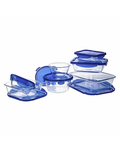 Set of lunch boxes Pyrex Cook & Go Blue Transparent