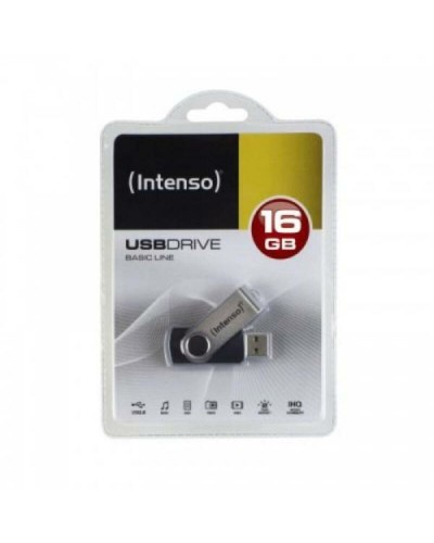 Memoria USB INTENSO 3503470 16 GB Llavero Negro Negro/Plateado DDR3 SDRAM