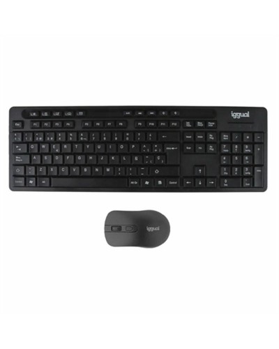 Tastiera e Mouse iggual IGG319277 Nero Qwerty in Spagnolo QWERTY