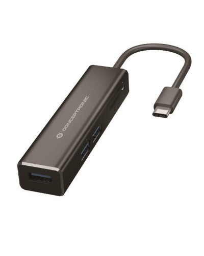Conceptronic Hub USB 3.0 4 Ports - Noir - Transfert de Données à Haute Vitesse

