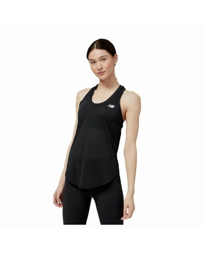 New Balance Accelerate: Camiseta de Tirantes Negra para Mujer - Transpirable Running
