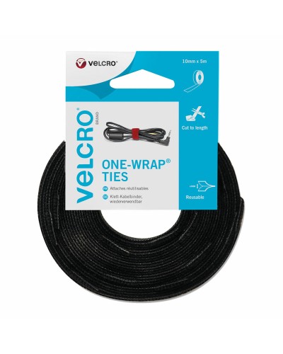 Fascette Velcro one-wrap Nero 10 mm x 5 m