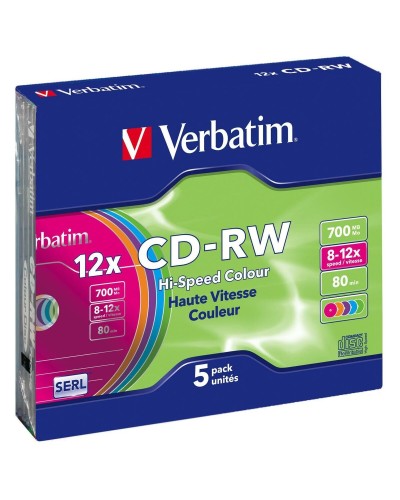 CD-R Verbatim CD-RW Colour 12x 700 MB 12x (5 Unità)