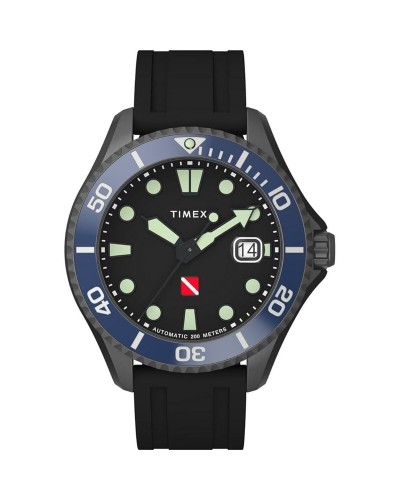 Timex Deep Water Tiburon Automatic Black - Men's Watch 44mm - Diver
