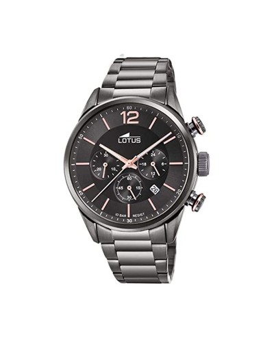 Lotus Men's Watch 18686/2 Black Steel, Elegant Design
