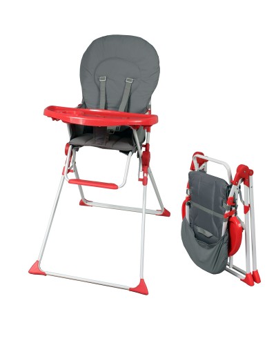 Bambisol Hochstuhl Rot/Grau PVC 6-36 Monate - Bequem und Sicher

