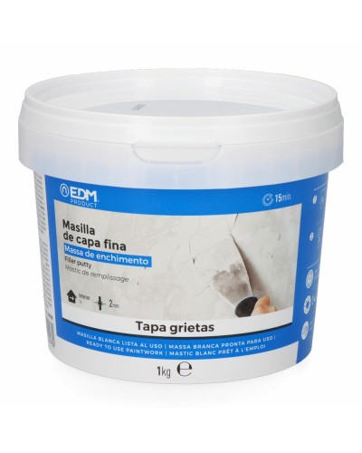 EDM White Ready-to-Use Stucco - 1 Kg for Easy and Economical Repairs
