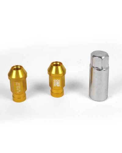 OMP Écrous de Roue 7075 Or 40mm M12x1.25 (20 Pièces) - Racing/Tuning
