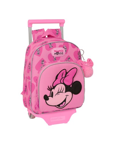 Trolley Scuola Minnie Mouse Loving Rosa - 28x34x10 cm - Bambina
