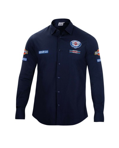 Sparco Martini Racing - Chemise Bleue Homme Manches Longues - Taille S

