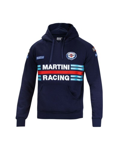 Sparco Martini Racing Felpa con Cappuccio - Blu Navy, Taglia M - Uomo
