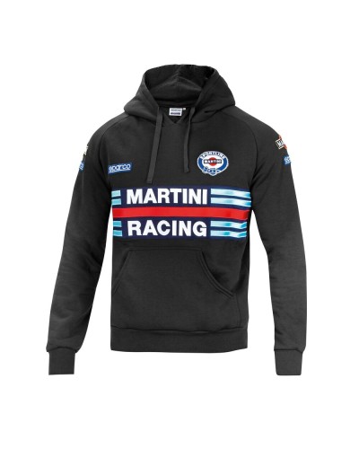 Sparco Martini Racing Felpa Uomo Nera Cappuccio - Casual & Sport
