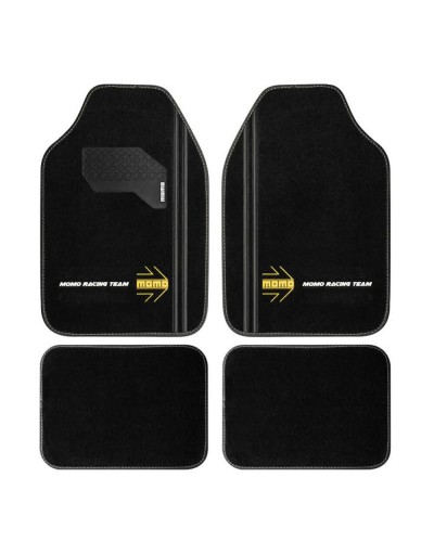 Momo Tapis de sol universel noir - Caoutchouc antidérapant - Ensemble complet 4 pièces
