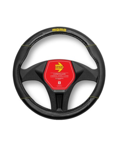 Momo Steering Wheel Cover Black/Yellow - Anti-Slip Ergonomic - Secure Grip
