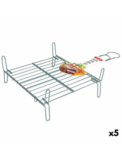 Grill Algon Doppia Zincato 30x30cm per Barbecue (5 Unità)