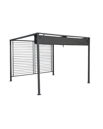 DKD Home Decor Pérgola Gris 3x3m, Acero, Para Exterior
