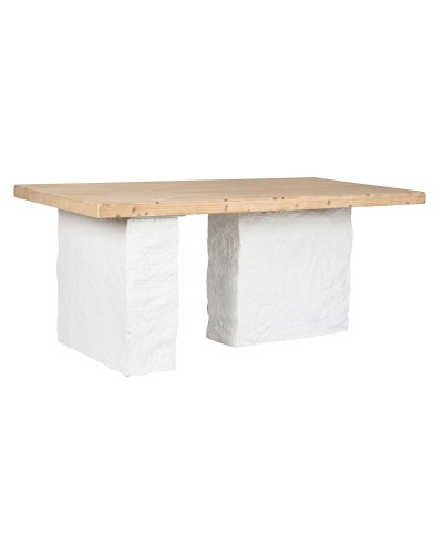 Tavolo da pranzo ESPRIT 180x90cm in resina effetto legno bianco