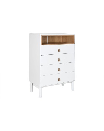 ESPRIT Chest of Drawers 80x40x117cm in Natural White Polypropylene and MDF Wood
