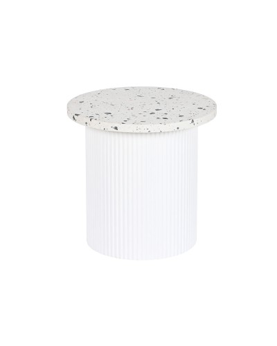 Mesa Auxiliar ESPRIT Blanca, 40 x 40 x 37,5 cm, Madera MDF, Perfecta para Terrazas y Jardines.
