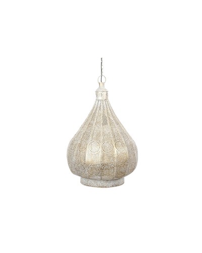 Taklampa Home ESPRIT Vit Gyllene Metall 40 W 40 x 40 x 55 cm