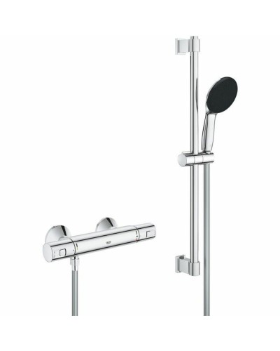 Columna de ducha Grohe Precision Start de plástico, rociador cuadrado y mezclador termostático.
