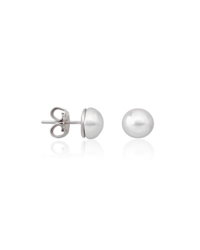 Majorica Boucles d'oreilles Femme Perle Blanche Classiques Argent 925
