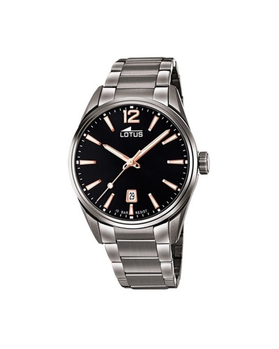 Lotus Men's Watch 18684/2: Black, Silver, Elegant Design
