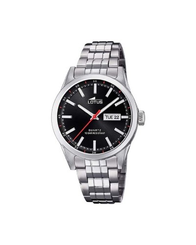 Lotus Men's Watch 18670/4: Black, Silver, Elegant Design
