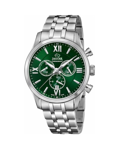 Jaguar J963/3 : Montre Homme Vert Argenté - Design Élégant
