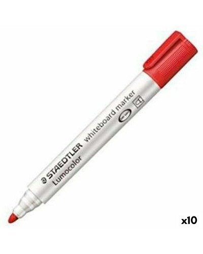 Staedtler Lumocolor 351-2 Marqueurs pour Tableau Blanc Rouge - 10 Unités
