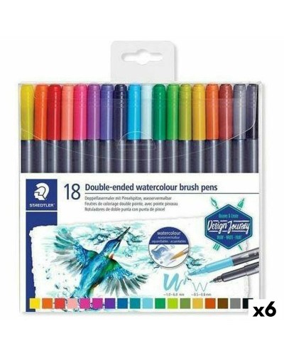 Staedtler Design Journey: Set mit 6 Doppelspitze-Markern - Kreatives Ausmalen
