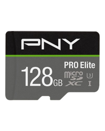 PNY Pro Elite 128GB Micro SD C10 - Alta Velocidad + Adaptador - Ideal para Fotos y Vídeos
