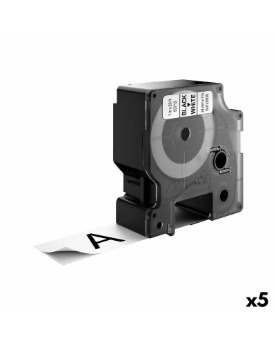 Laminoitu teippi tarrakoneelle Dymo D1 53713 24 mm LabelManager™ Valkoinen Musta (5 osaa)