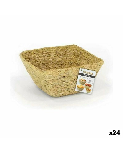 Multi-purpose basket Privilege Seagrass Squared 8 x 8 x 7 cm (24 Units)