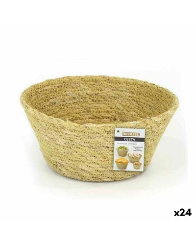 Mehrzweckkorb Privilege Seegras rund kreisförmig 10 x 6 cm (24 Stück)