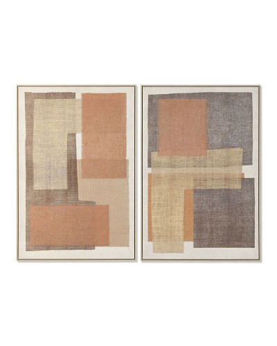 Tavla Home ESPRIT Brun Beige Orange Naturell Abstrakt Urban (2 antal)
