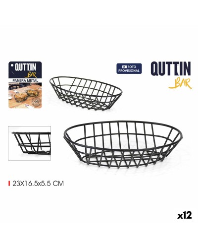 Brotkorb Quttin Metall Oval 23 x 16,5 x 5,5 cm (12 Stück)