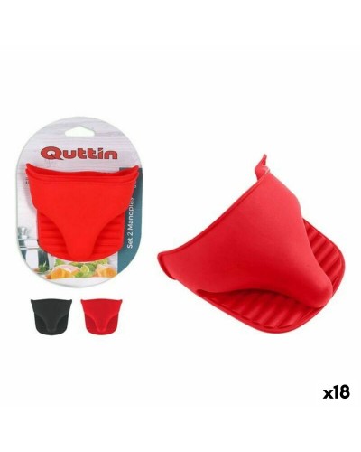 Manopla para Horno Quttin Silicona 2 Piezas 12 x 10 x 2 cm (18 Unidades)