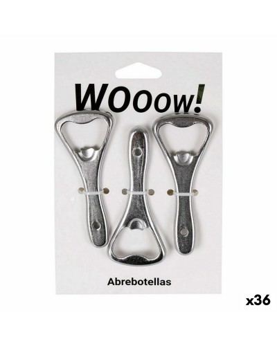 Flaschenöffner Wooow Silberfarben Satz 3 Stücke (36 Stück)